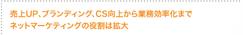 売上UP、ブランディング、CS向上から業務効率化まで