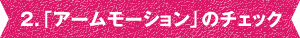 2.「アームモーション」のチェック